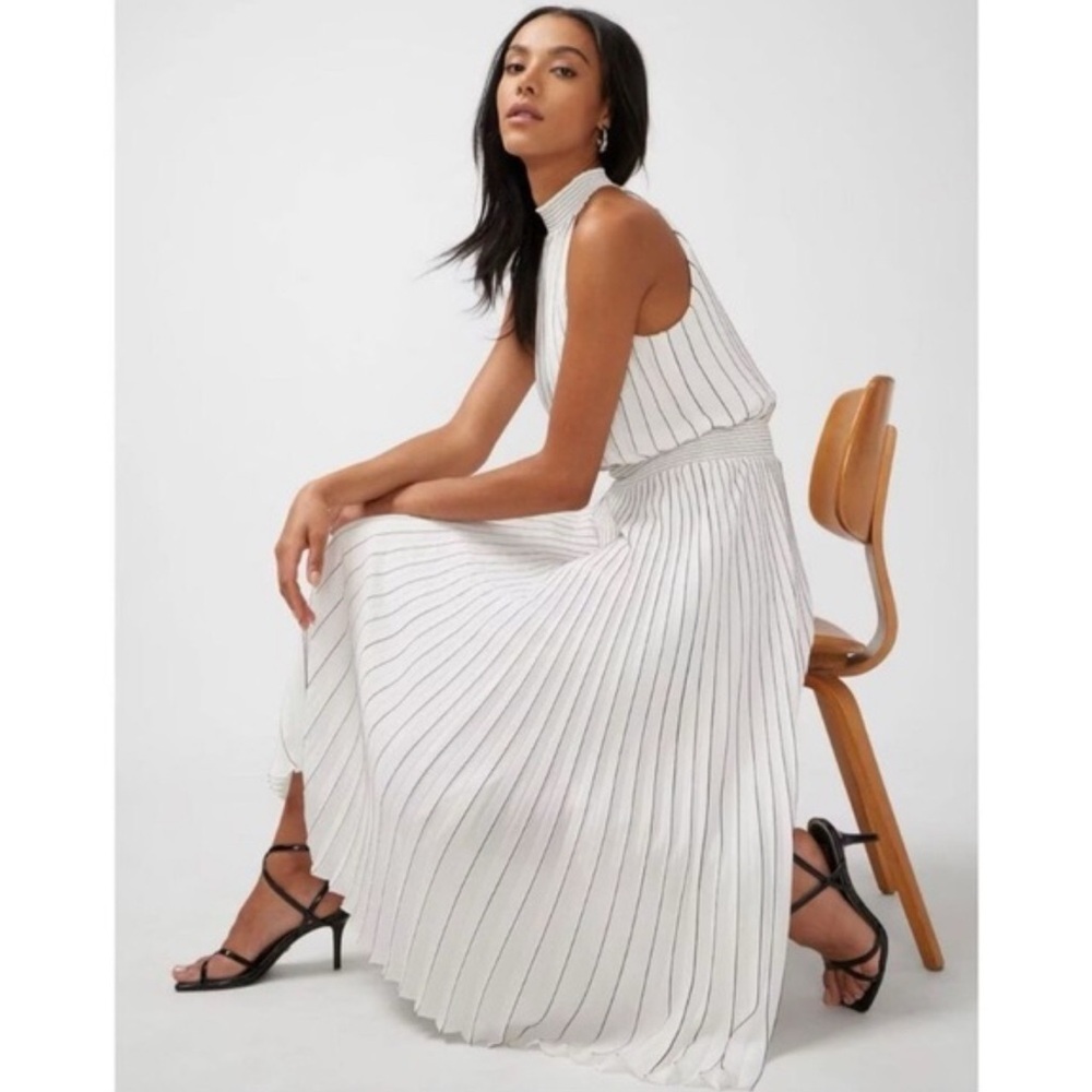 WHBM Pleated Midi Halter Dress size 14 - Picture 2 of 14